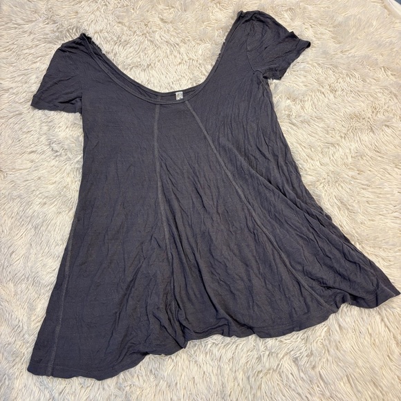 Free People Gray Silver Sparkle Swing Top Woman’s size medium - Picture 11 of 11